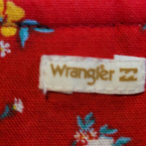 Wrangler X Billabong Dress Short Red Large Ruffle Deep V Neck Long Sleeve - Picture 8 of 10